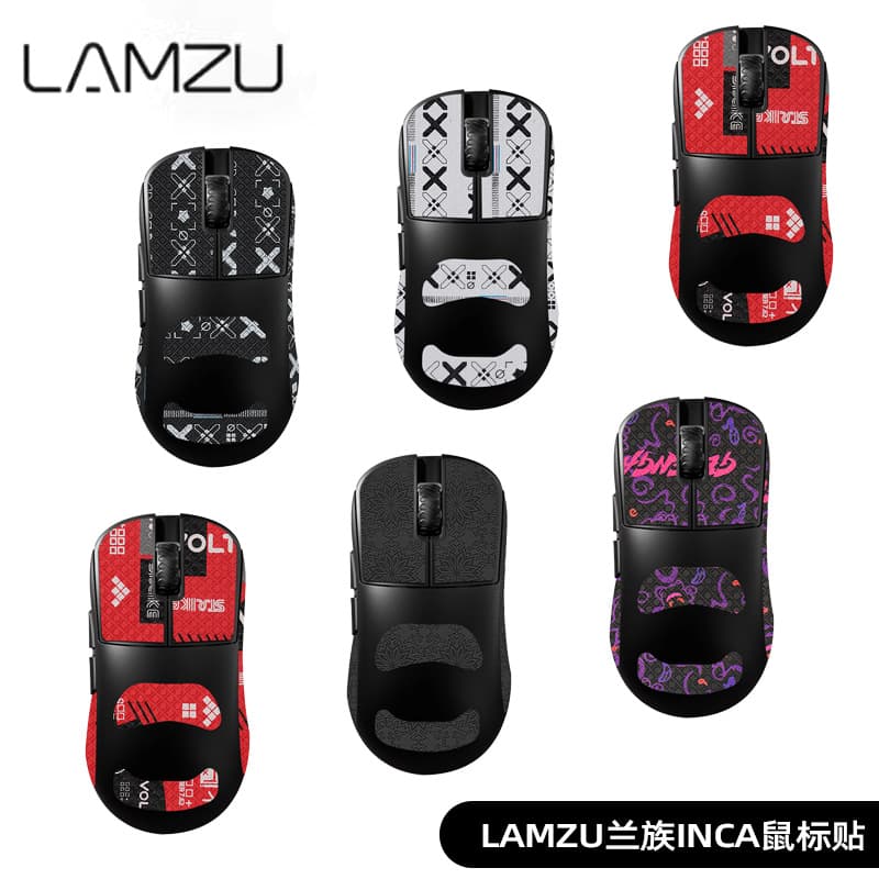 Compatible with LAMZU INCA Mouse Anti-Slip Stickers, Inca Decals, Sweat-Absorbing Palm Grip, Back Cover Film, Feet Pads, Bottom Stickers