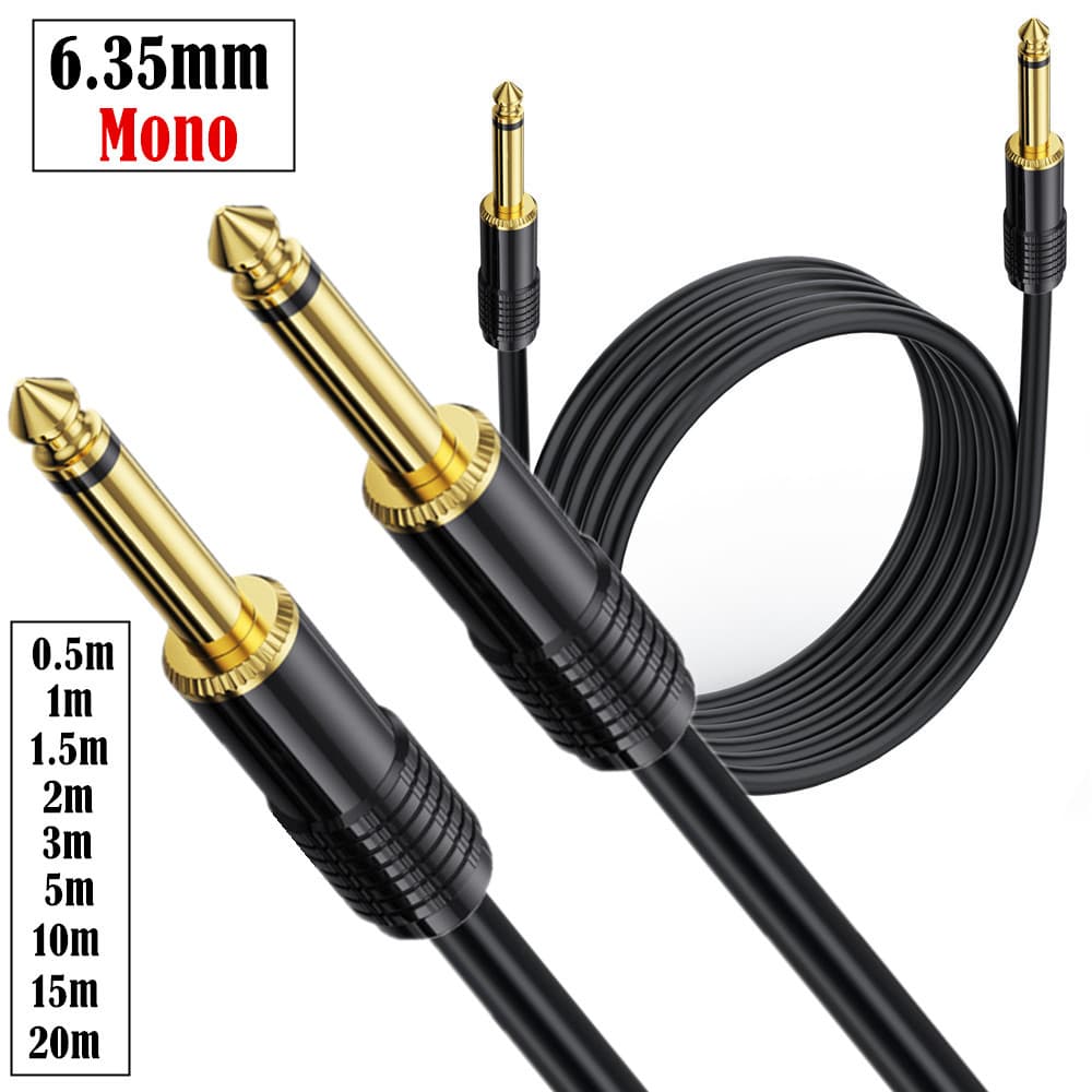 Copper monaural male gold-plated 6.35mm guitar musical instrument bass keyboard effect microphone mixer audio cable