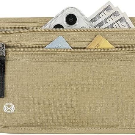 RFID anti-theft wallet travel passport ID bag hidden waist bag waterproof mobile phone waist bag ID storage wallet