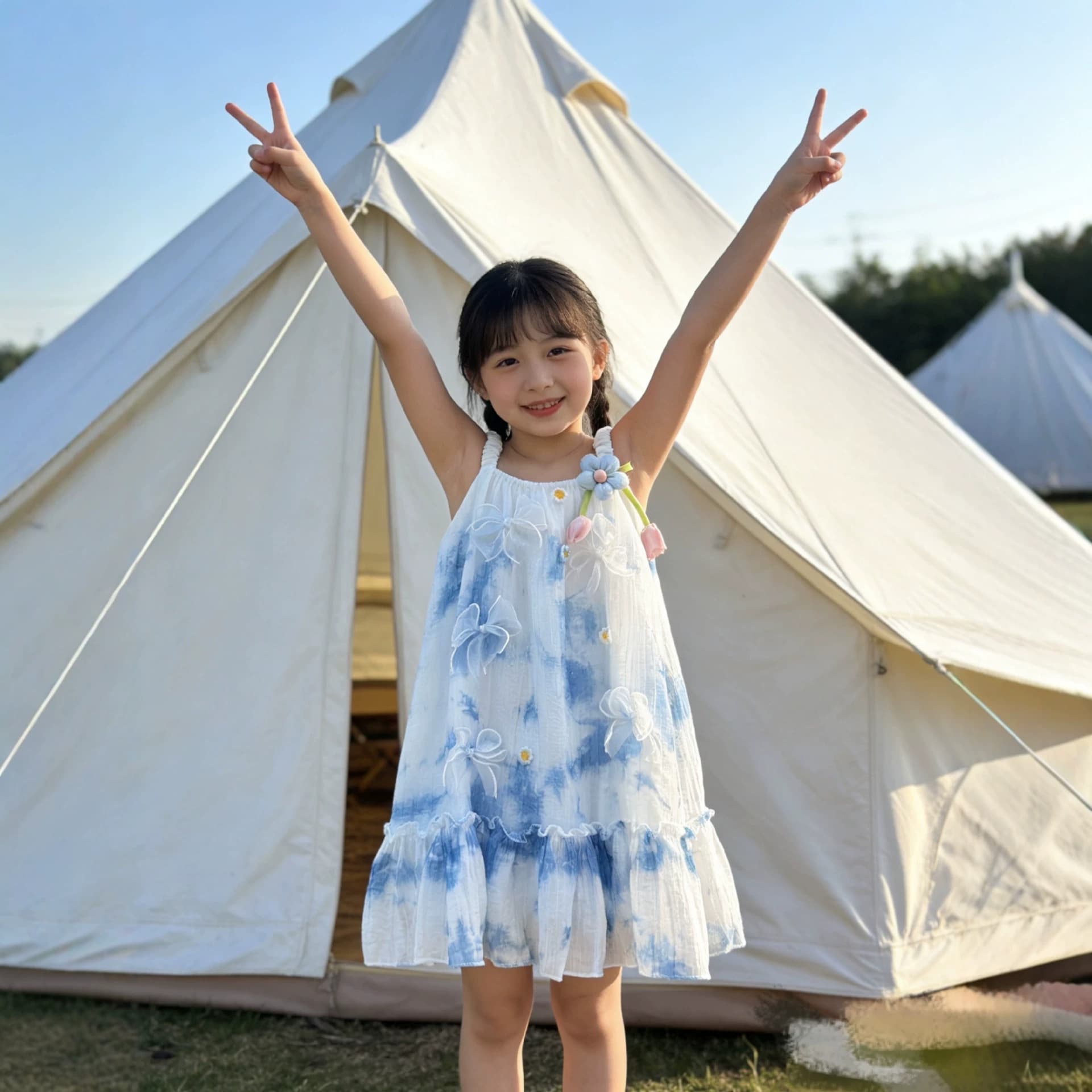 Yunnan Dali wholesale handmade pure plant indigo blue tie-dye travel vacation women's and children's suspender dress