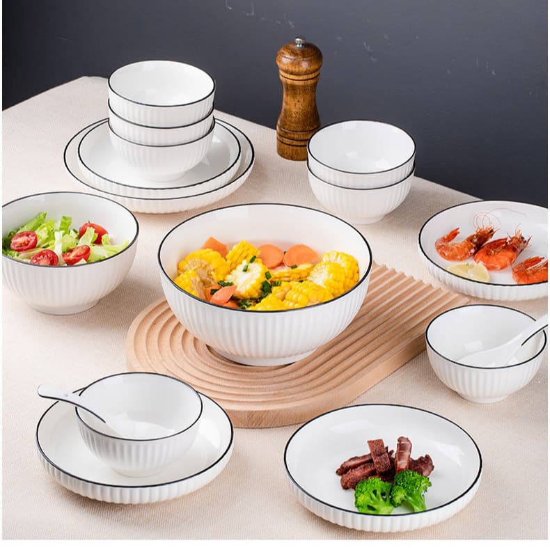 Dishes, bowls, bowls and plates set, household tableware, bowls, chopsticks and bowls set, household 2026 new ceramic bowl, high temperature