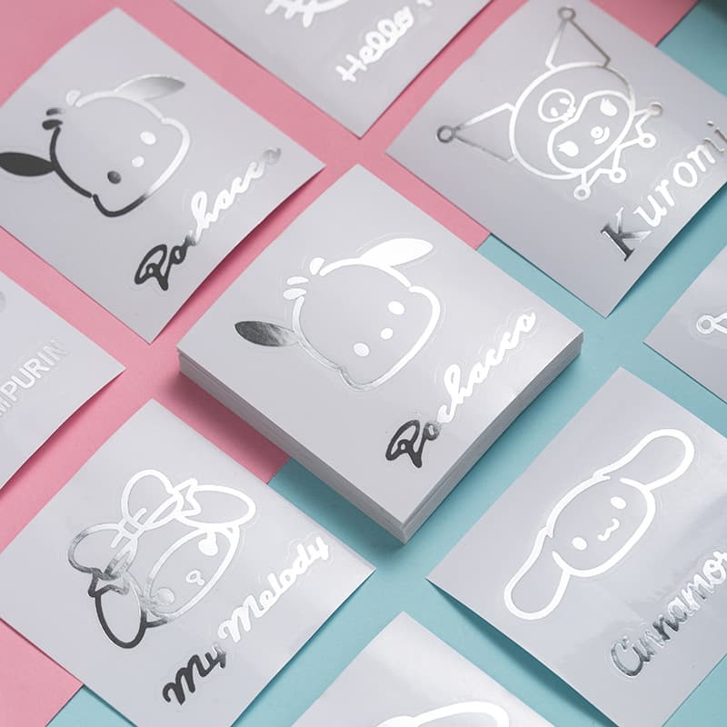 Metal Sticker Cartoon Sanrio Sticker Waterproof Creative Decoration Cute Pochacco Kuromi Sticker Wholesale