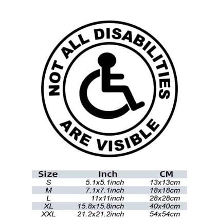 Not all disabilities are visible car stickers car door and window decoration car accessories vinyl stickers