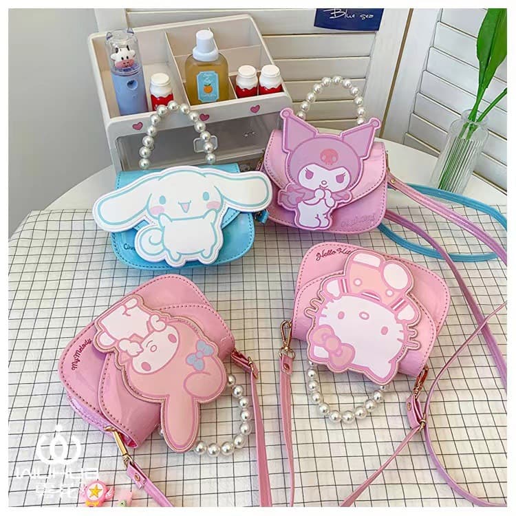 Hello Kitty Kids Bag Princess Handbag Crossbody Bag Small Pouch Doll Coin Purse Cute Bow