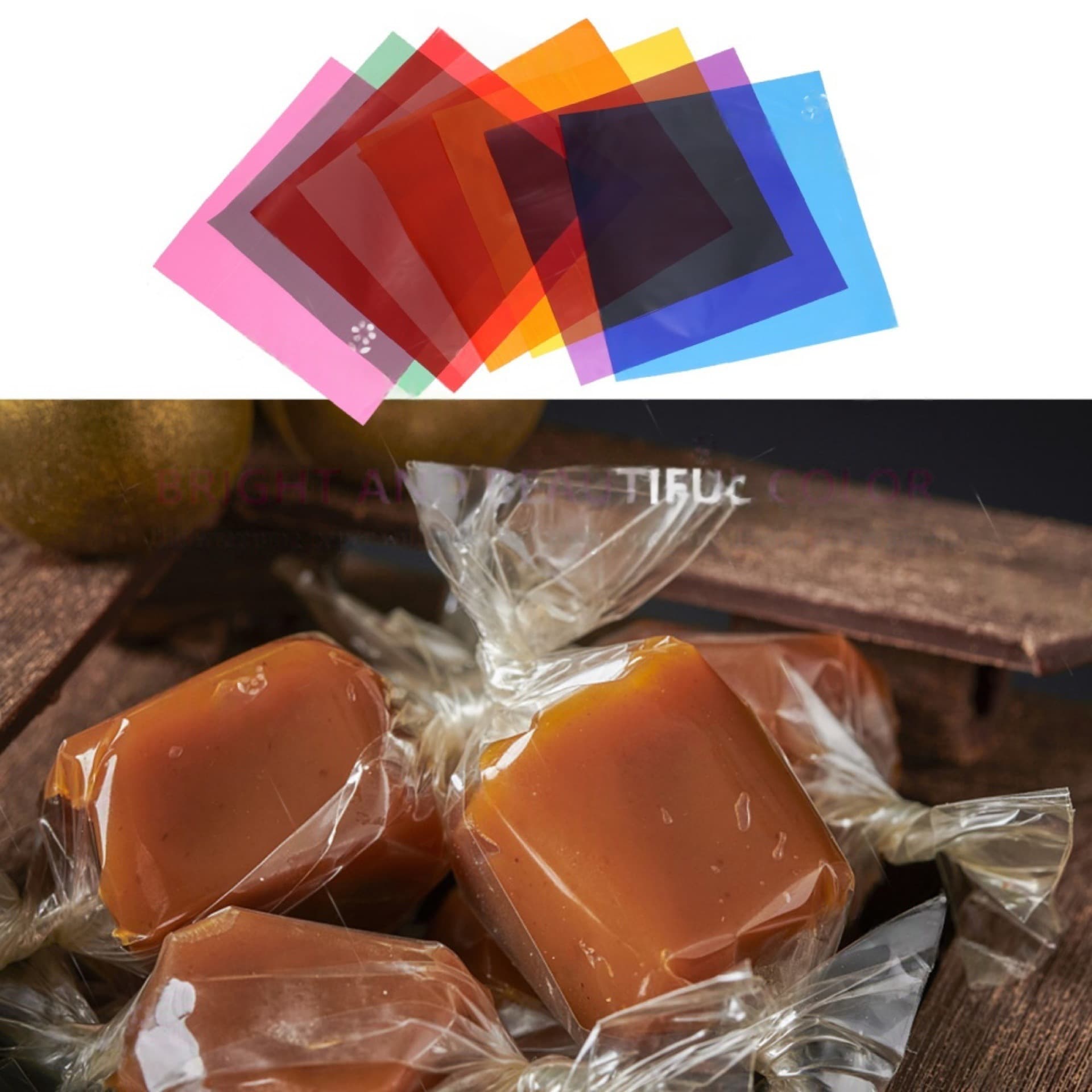 Candy Wrapper Colored Cellophane Paper for DIY Candy Gift Wrapping, Handcraft Paper for Kindergarten Craft Supplies