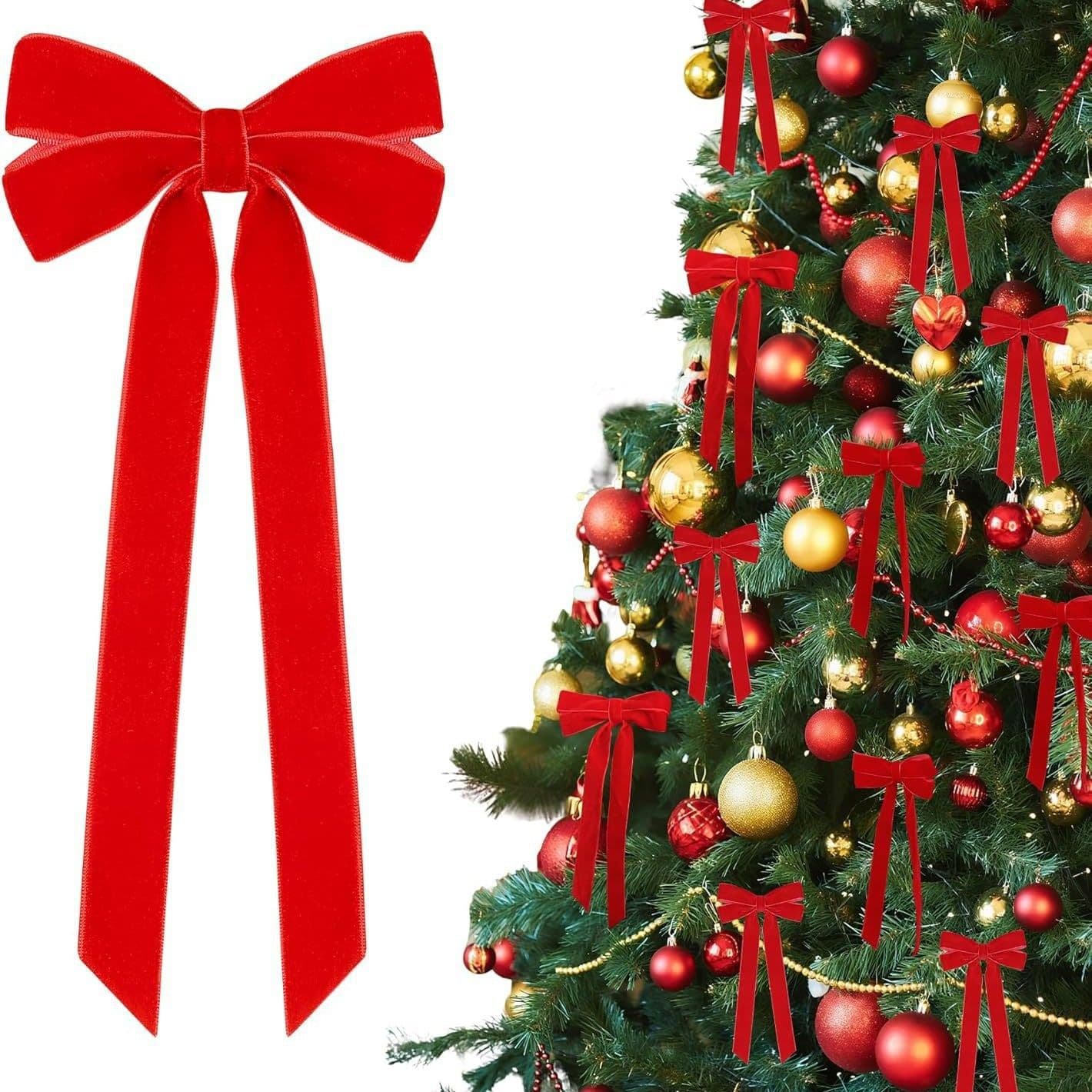 Cross-border Pink Velvet Bow Christmas Tree Home Etiquette Room Birthday Party Door Wedding Holiday Decoration