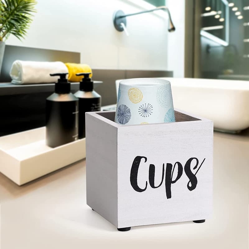 Custom wooden cup holder, disposable paper cup dispenser, bathroom cup dispenser, desktop cosmetic wooden box