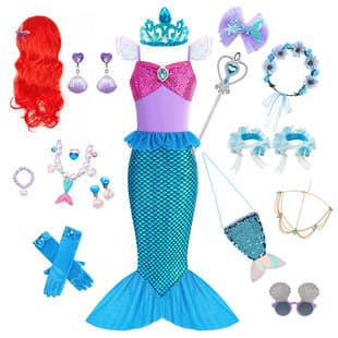 Halloween Children's Costume Mermaid Tail Princess Dress Mermaid Princess Jewelry Mermaid Accessories New Foreign Trade Style