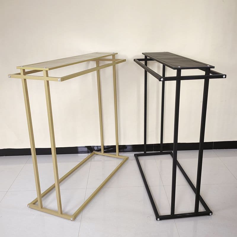 Clothing store island display rack, men's and women's clothing rack, double-row middle shelf, double bar side hanging floor-standing clothes rack