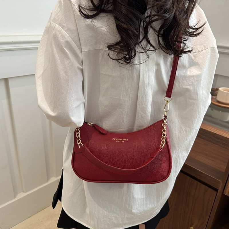 Cross-border Trendy Fashion Underarm Bag for Women 2026 New Single Shoulder Handbag Textured Color-Block Small Tote Bag for Work