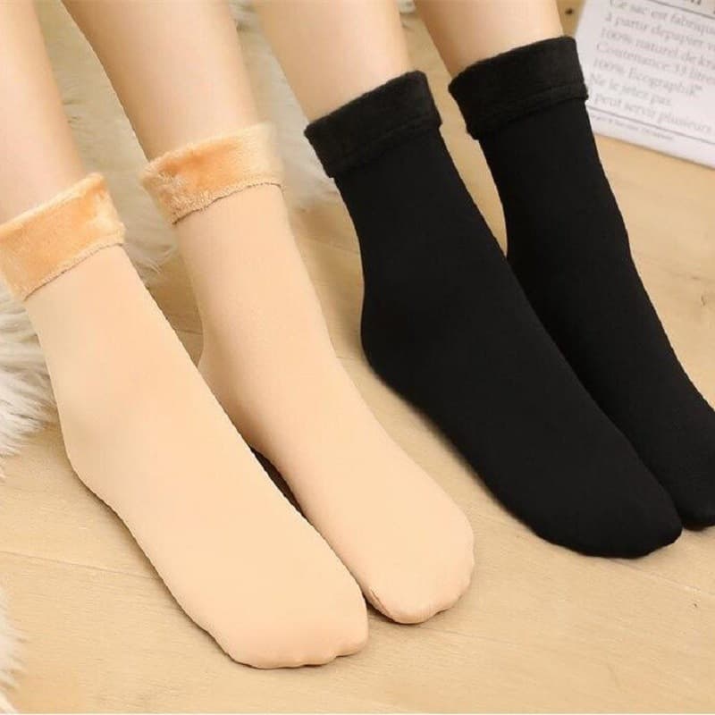 Women's winter snow socks, fleece-lined, thick, warm, floor socks, maternity socks, home wear, cold-resistant, unisex, frost-proof socks.