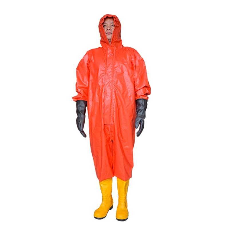 Chemical Protective Suit, Semi-Enclosed Lightweight Set with Shoes and Hood, Full-Body Acid and Alkali Resistant Lab Level 2 Protective Clothing with Gloves Included