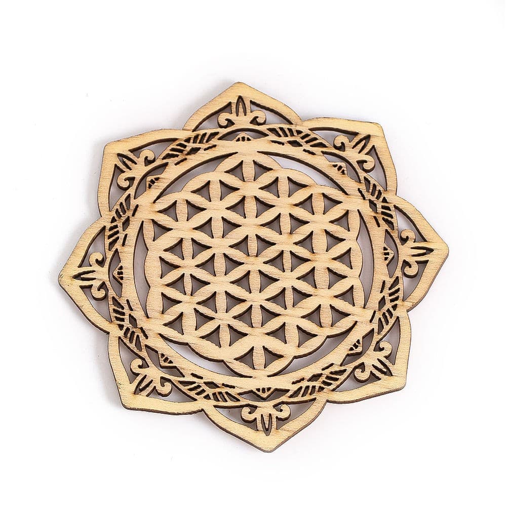 30cm Lotus Wall Decoration Cross-border Wood Wall Art Crystal Grid Sacred Geometry Laser Cut Wall Sculpture Hanging