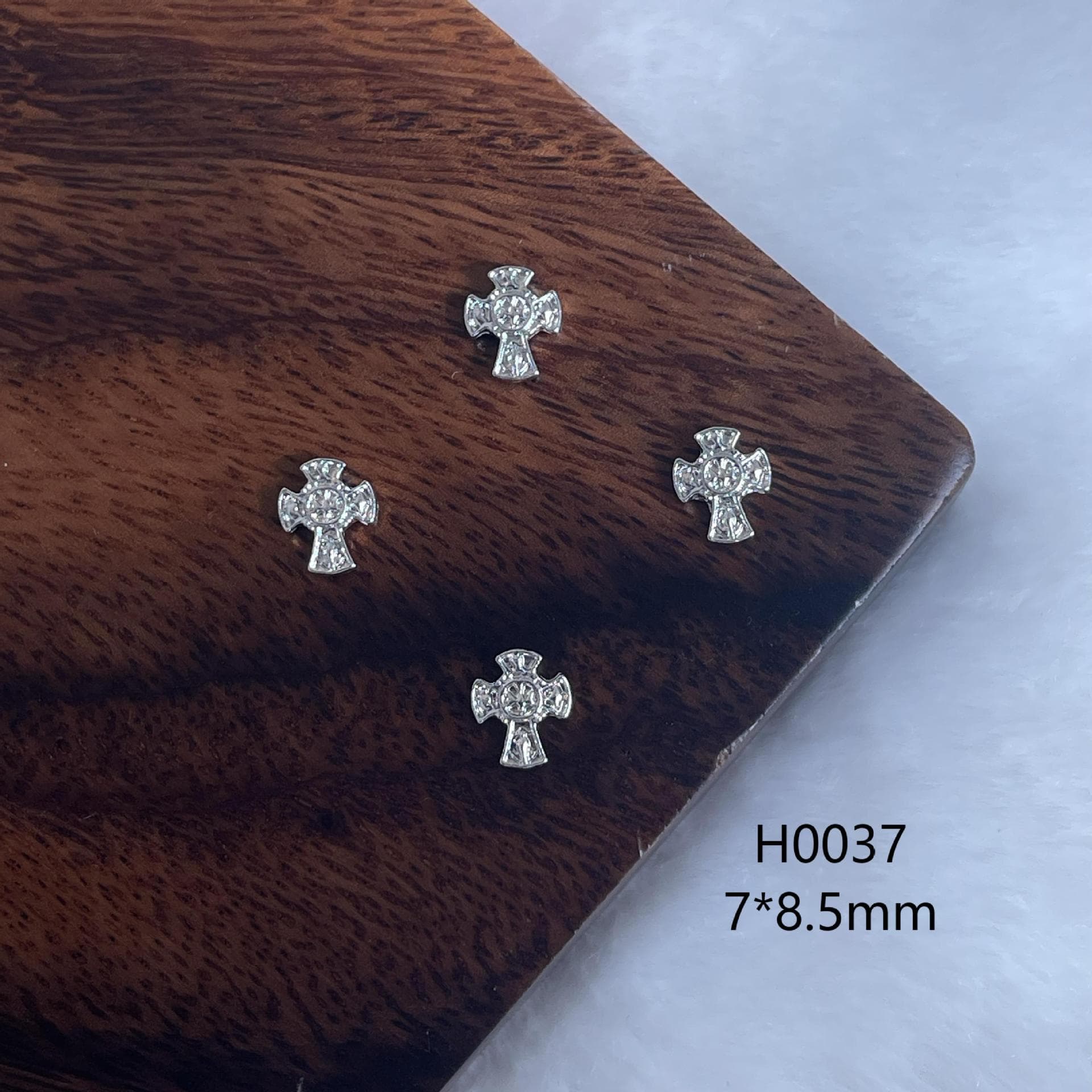 Silver Alloy Cross Nail Art Metal Decoration 477 Punk Style Nail Art Wholesale Export