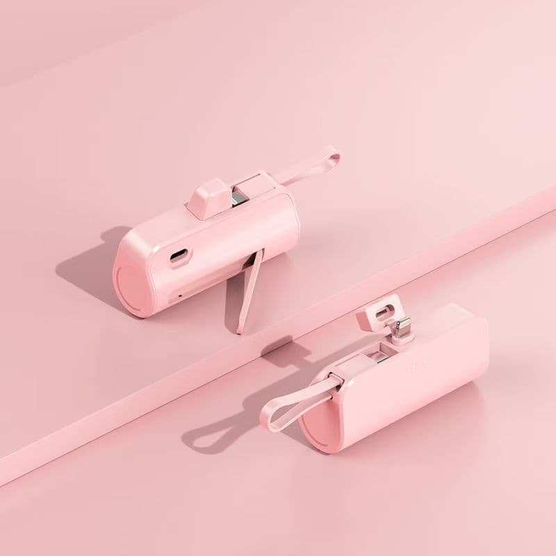 Wholesale self-contained capsule power bank with stand, compact portable power bank TypeC Apple compatible fast charging