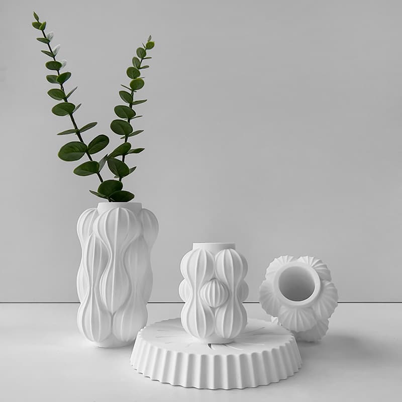 Jiahuimei Vase Silicone Mold for Dried Flower Arrangement, DIY Plaster Cement Vase Decorative Ornament