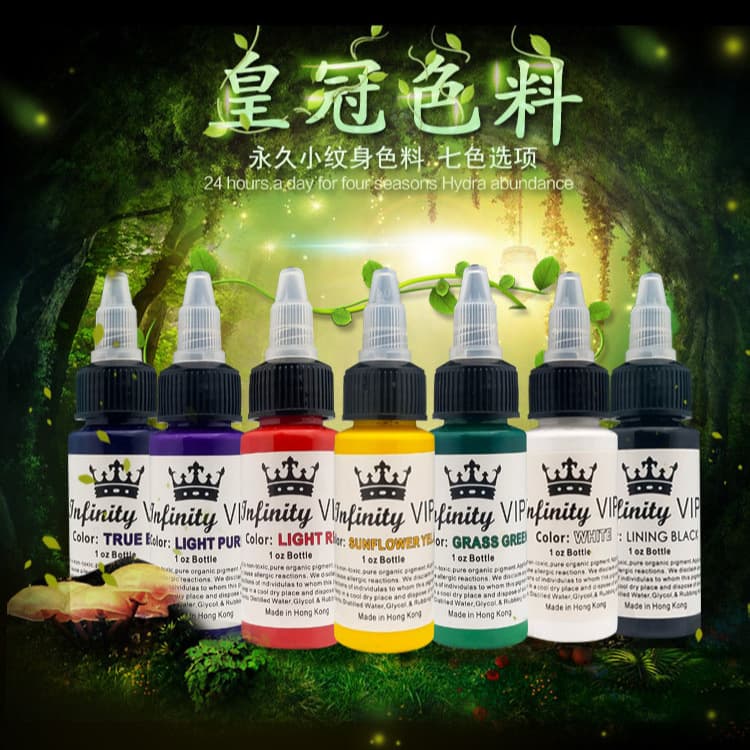 Crown Semi-Permanent Tattoo Ink Small Tattoo Ink Set Easy Coloring Tattoo Pigment Liquid Colorant