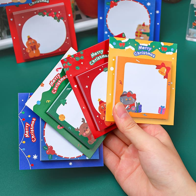 Cross-border cartoon Christmas sticky notes students Christmas creative stationery gifts cute message note paper n times stickers