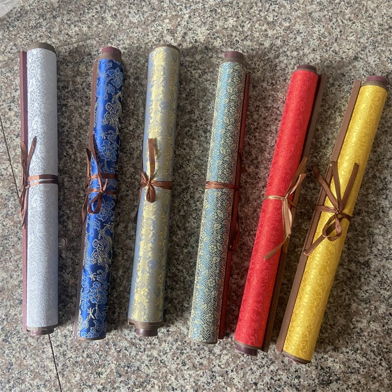 Brocade Six-Color Reusable Scroll Imitation Xuan Water Writing Cloth for Adults and Children's Brush Calligraphy Practice