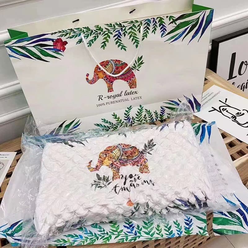 New Royal Thai Elephant Latex Pillow Wholesale, Natural Neck Support Pillow, Adult Pillow Core, Children's Gift Pillow, Dropshipping Available
