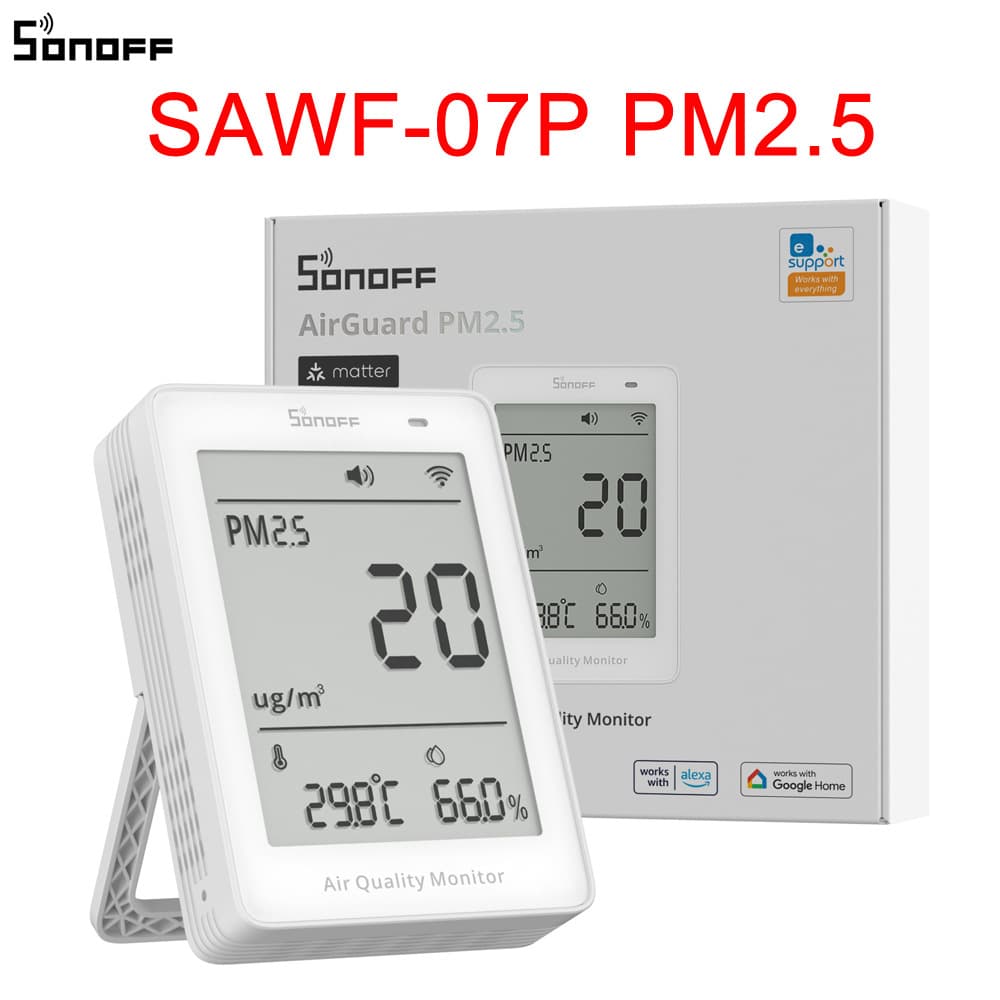 SONOFF SAWF-07P PM Particle Detector Display with Temperature and Humidity, Supports WiFi/Matter