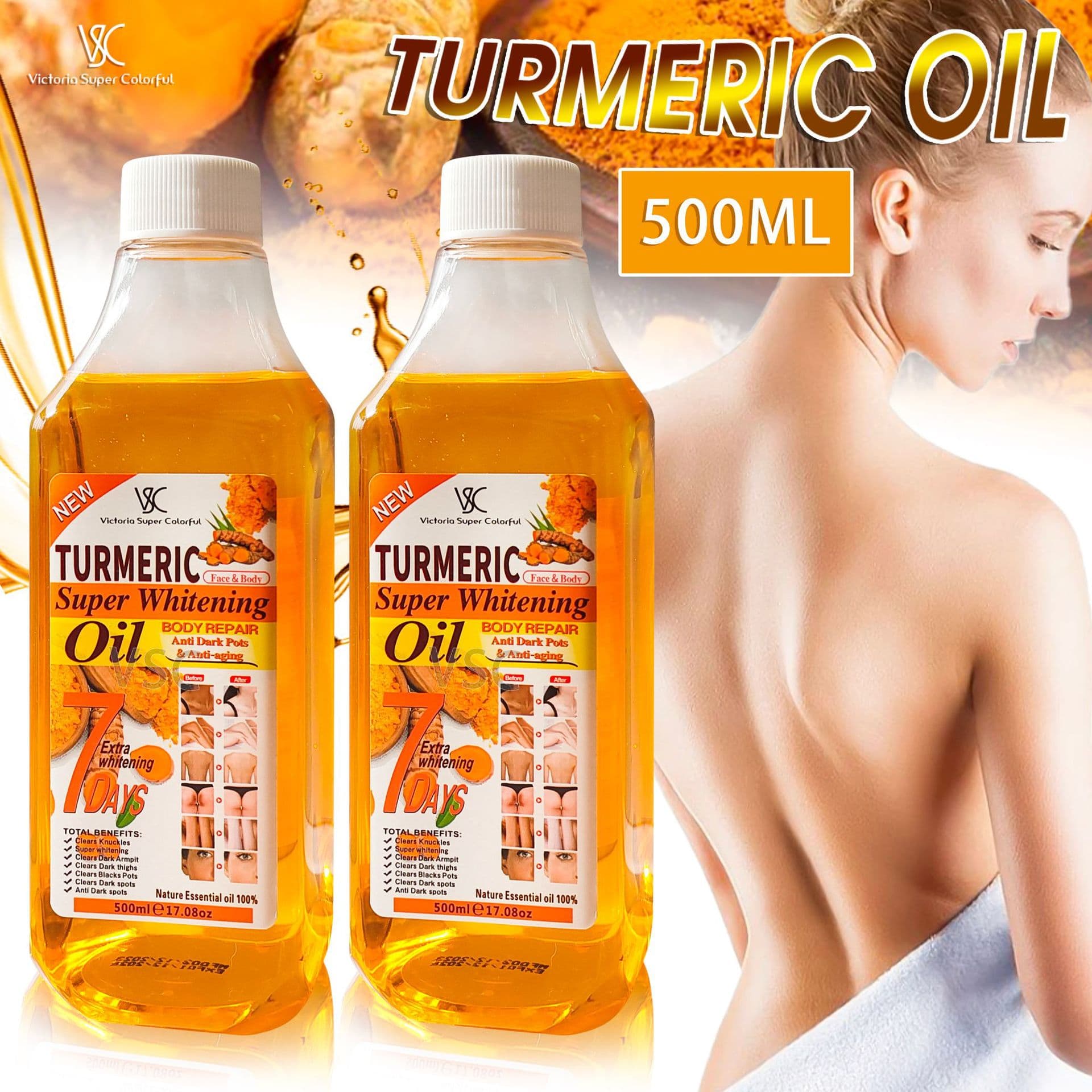 Cross-border Turmeric Essential Oil Body Massage Oil for Full Body Moisturizing, Smoothing and Skin Care