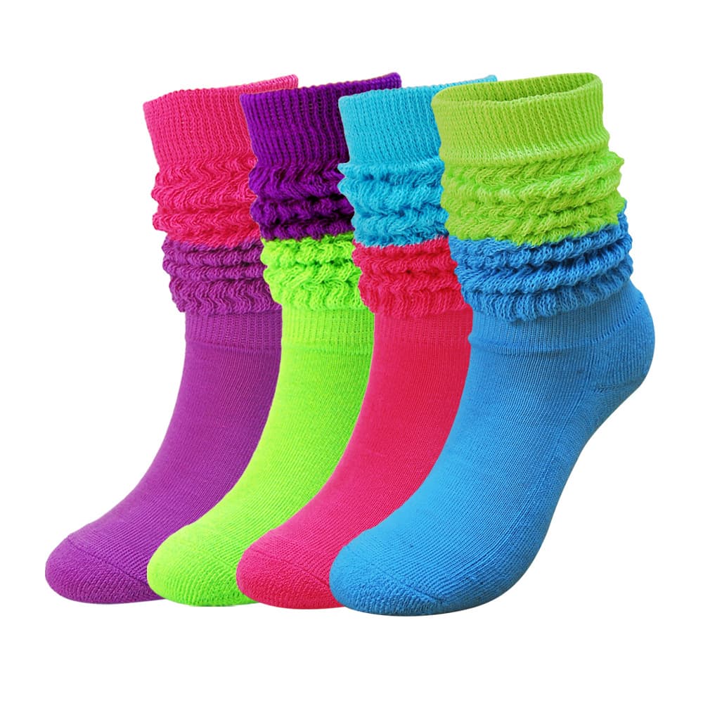 Unisex Mid-Calf Socks for Cross-Border Trade, Autumn Winter Japanese Style Bubble Socks, Slouch Socks, Color-Block Slouch Socks