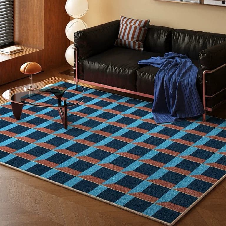 Vintage Bauhaus Rug for Home Living Room Full Coverage Cold Insulation Decorative Large Rug Bedroom Balcony Dustproof Stain Resistant Floor Mat