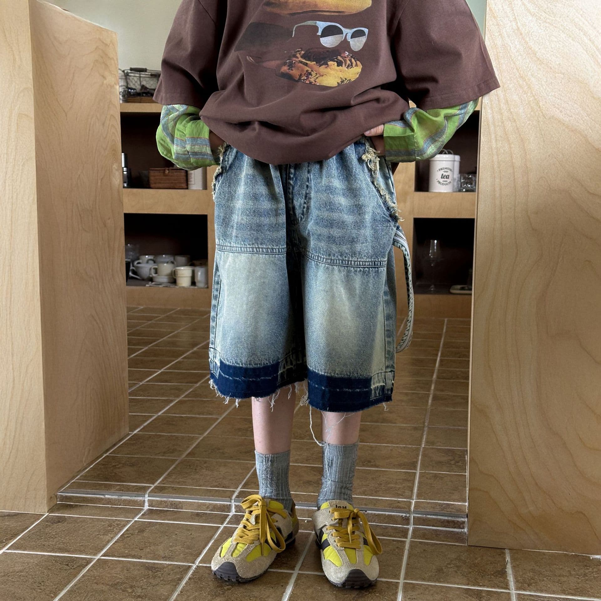Boys' Summer Denim Shorts 2026 New Style Loose Mid-Length Shorts for Boys Summer Five-Point Pants Zhili Children's Fashion