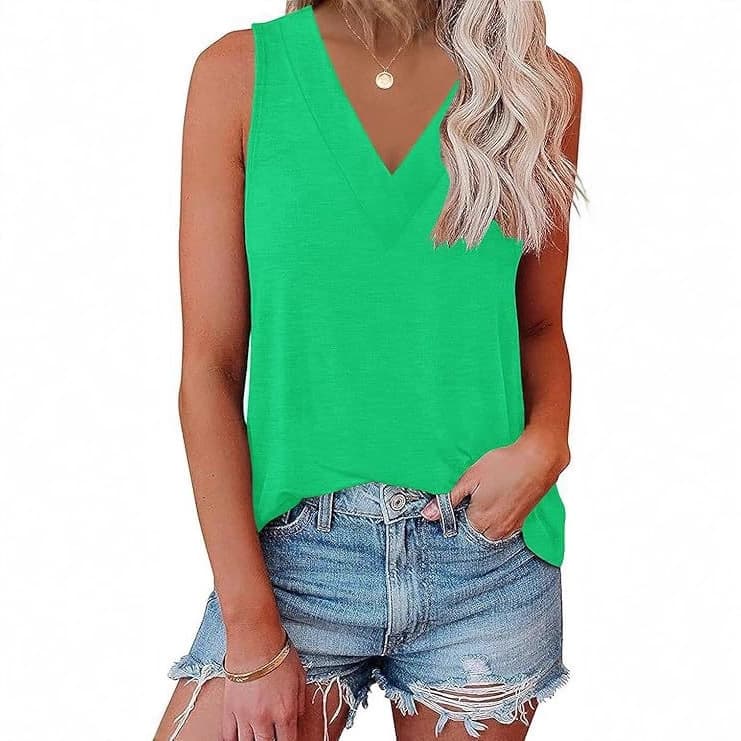 Cross-Border Export Summer 3D Printed Short-Sleeve Base Layer T-Shirt Vest Women's Sleeveless Loose Casual Vest
