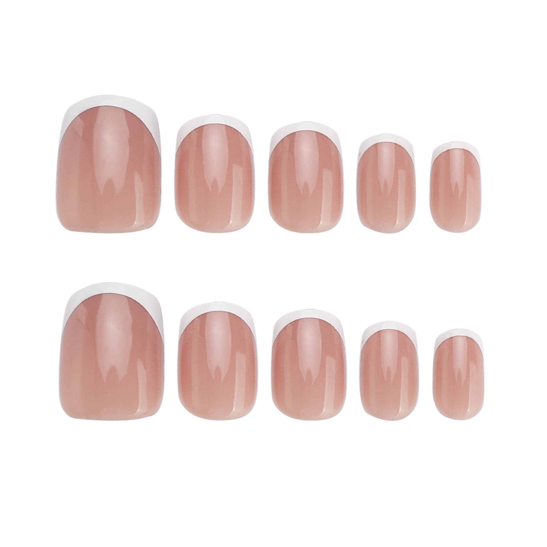 Lefan Simple French White Wearable Nails Minimalist Press-On False Nails Short Square Nail Tips Finished Product Wholesale