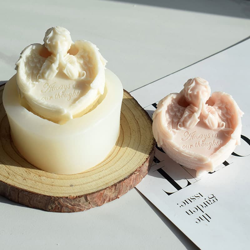 Praying Angel Aromatherapy Candle Silicone Mold DIY Scented Plaster 3D Resin Ornament Handmade Soap Mousse Cake
