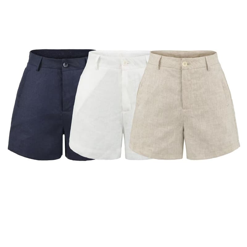 2026 Summer Leg Essence ~ Linen leg-lengthening casual shorts, pure desire, low waist, navel exposed, slimming, daily commuting shorts for women