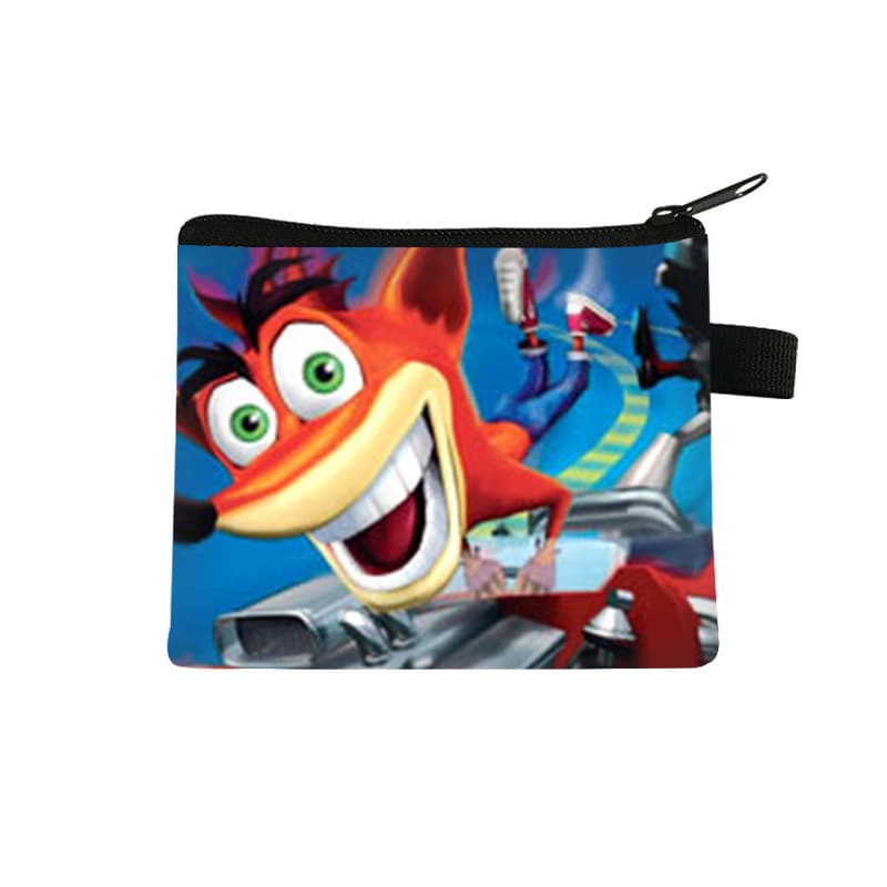 New Style Crash Bandicoot Student Coin Purse Cute Cartoon Earphone Case Mini Zipper Coin Wallet Factory Wholesale Cross-Border