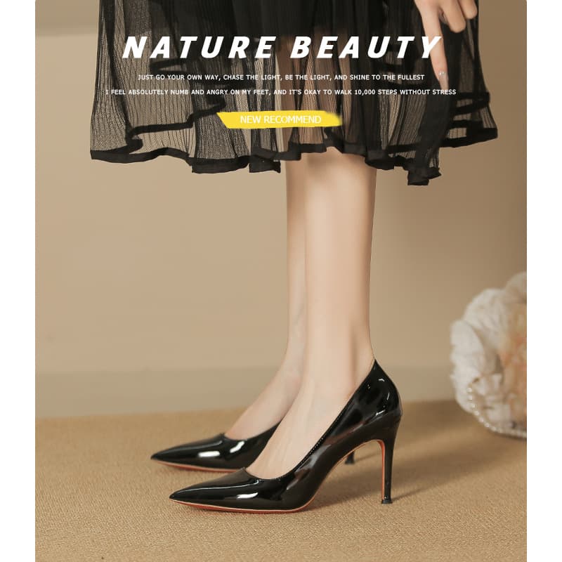 2025 New Style Patent Leather Red Sole Designer High Heels Women 2024 New Style Comfortable Elegant Stiletto Casual Shoes