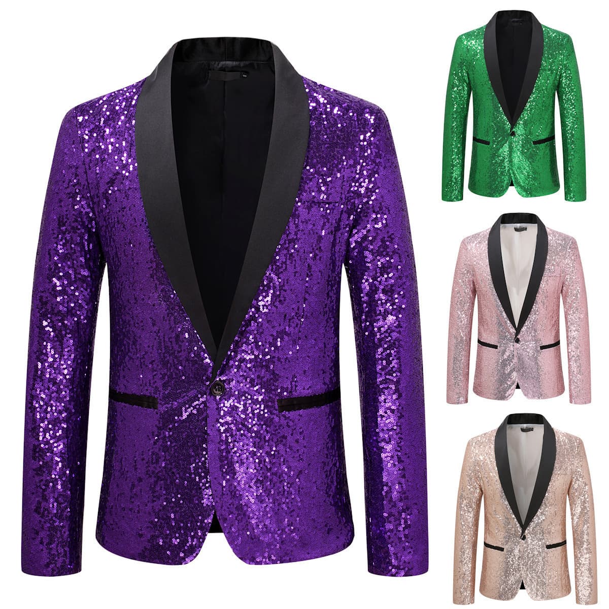 2025 cross-border foreign trade new shiny special effect jacket Amazon purchasing special price men's sequined suit suit