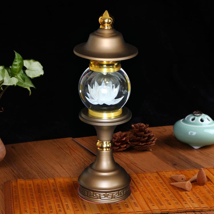 Juyutang Lotus Crystal Palace Lamp 44 Series LED Plug-in Buddha Lamp Eternal Lamp Crystal Ornament Free Shipping