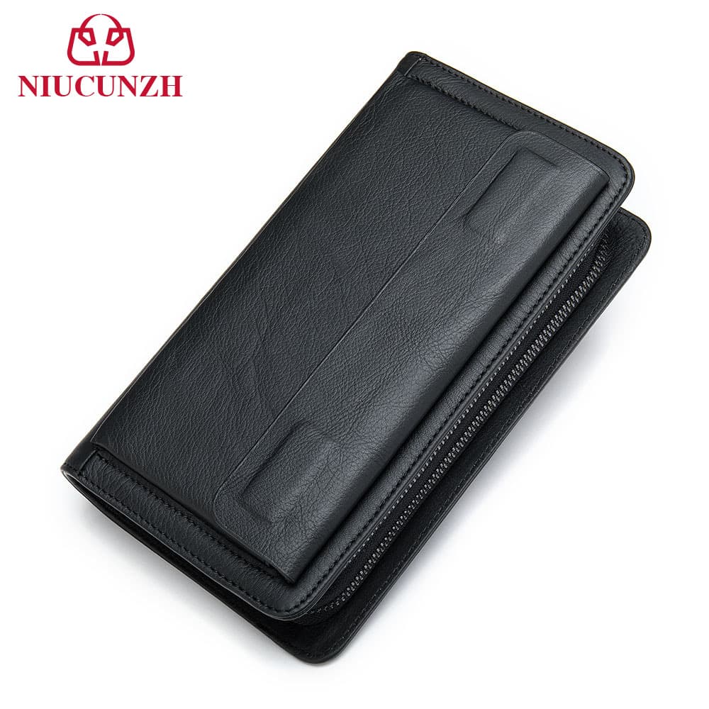 Amazon Handbag Clutch Business Genuine Leather Multi-Card Slot Large Capacity Top Layer Leather Phone Bag Versatile