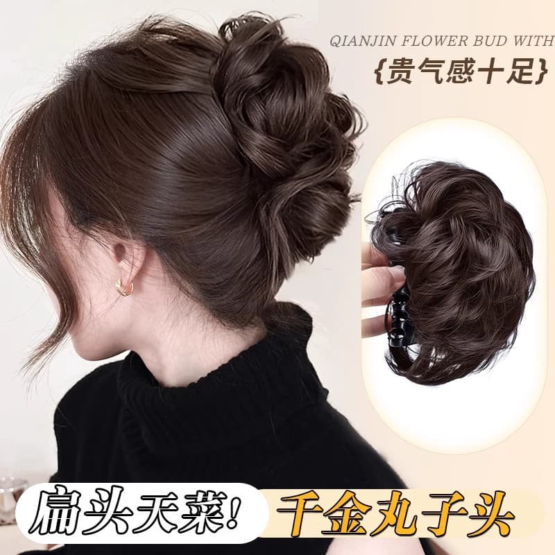 Bun Hair Clip Headband for Women, High Crown Volume Hair Clip, Shark Clip, Back of Head Hair Bun, Heiress Flower Bud Hair Accessory