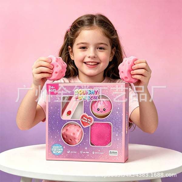 Cross-border New 4-Pack Soft Squishy Toys Silicone Stress Relief Toys