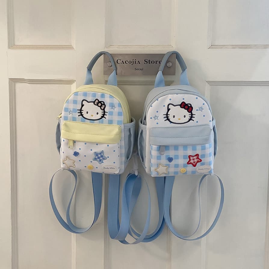 2026 New Stylish Japanese Lightweight Cute Kitty Backpack Polka Dot Versatile Casual Shoulder Crossbody Bag