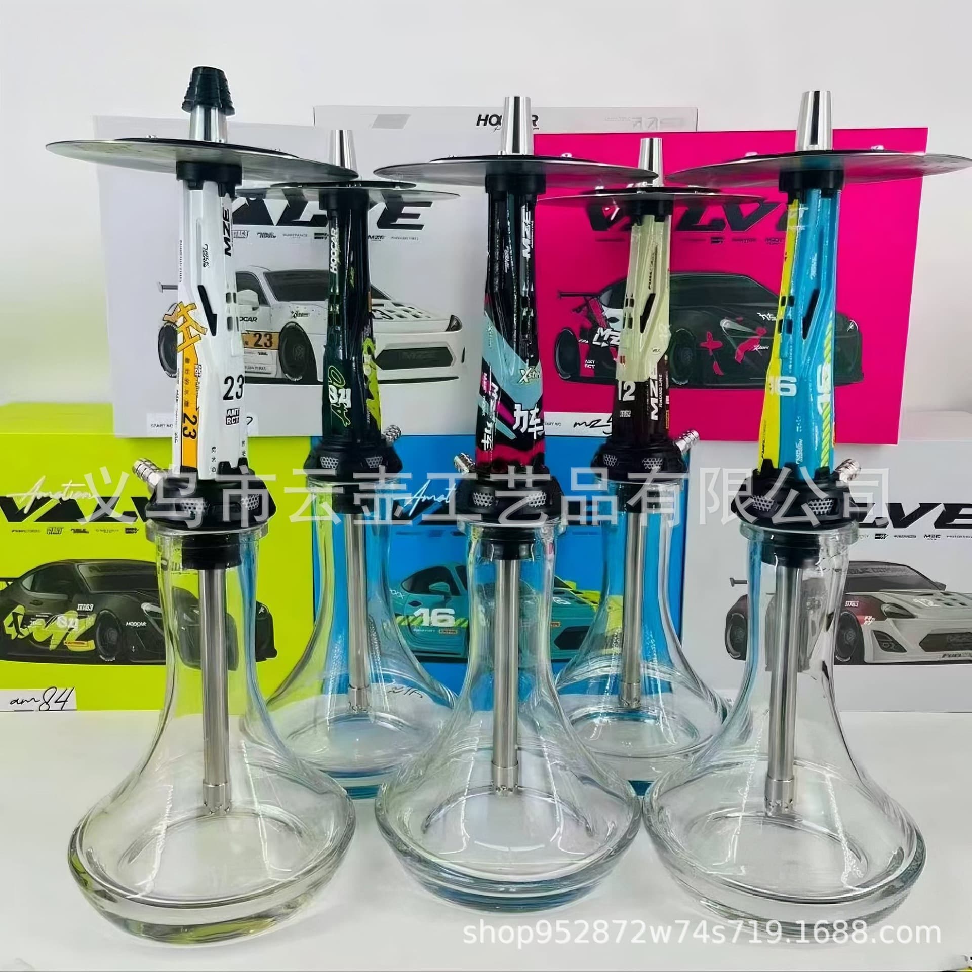 In-stock Hookah Arabic Water Pipe Amotion Valve Racing Model for Export Cross-border Hokah Wholesale