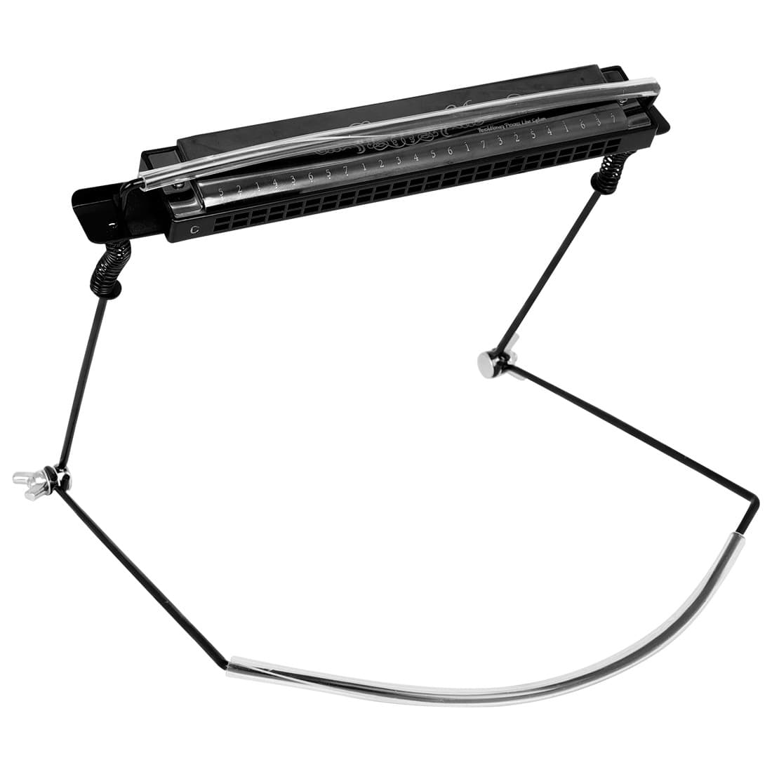 24-Hole Harmonica Holder Metal Adjustable Neck Mount Multi-Use Harmonica Stand with Clip