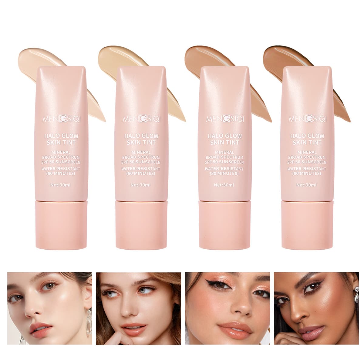 Cross-border Best-selling Four-color Liquid Foundation, Concealing, Lightweight, Hydrating, Long-lasting, Smudge-proof, Beauty Makeup
