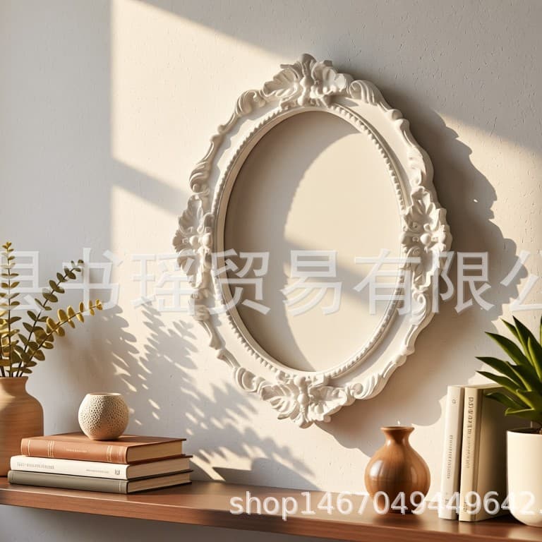 Oval Cross-Border Vintage Resin Rectangular Photo Frame Decorative Ornament Ins Style Photography Prop