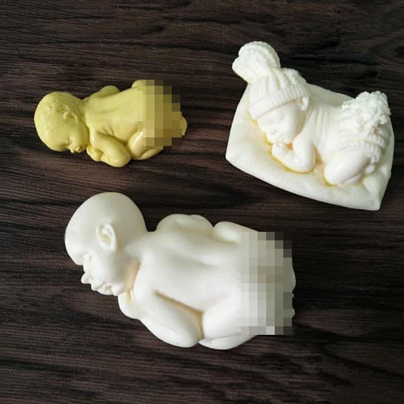 3D Sleeping Baby Hat Cake Mold Fondant Cake Mold Mousse Chocolate Soap Mold Baking Tool