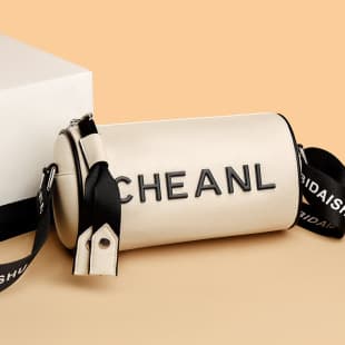 High-End Fashion Letter Cylinder Bag for Women 2026 New Wide Strap Versatile Pillow Bag Shoulder Crossbody Bag