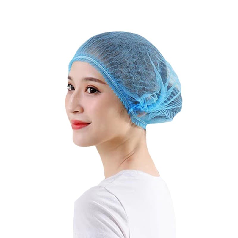 Disposable Non-Woven Hairnet Cap for Kitchen Chef Hat Food Factory Work Dust-Proof Strip Cap