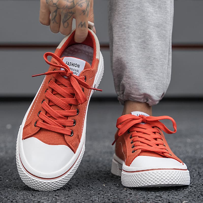 Men's Casual Canvas Shoes Soft Bottom Sports Sneakers Breathable Wear-resistant Autumn Winter Low Top Round Toe Rubber Outsole