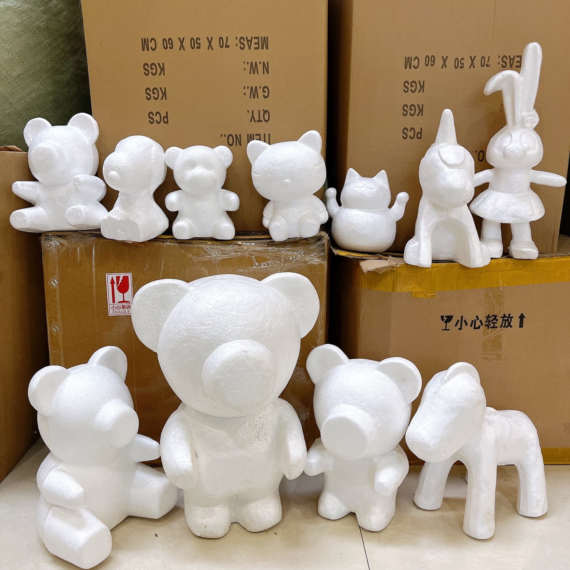 Factory direct various foam embryo rose sticky bear dog rabbit unicorn embryo models
